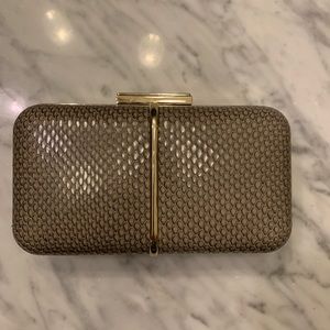 Henri Bendel Snake Print Embossed Clutch